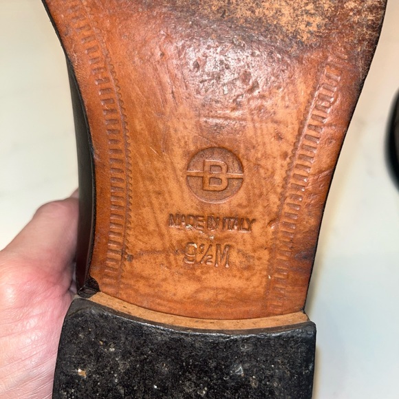 Broletto Black Leather Men's Cap Toe Oxfords Made in Italy Size 9.5 M - Picture 6 of 7